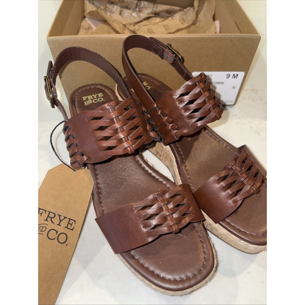 Frye & Co.‎ Lavish Women's Wedge Sandals Faux Leather Open Toe Slingback 9 M